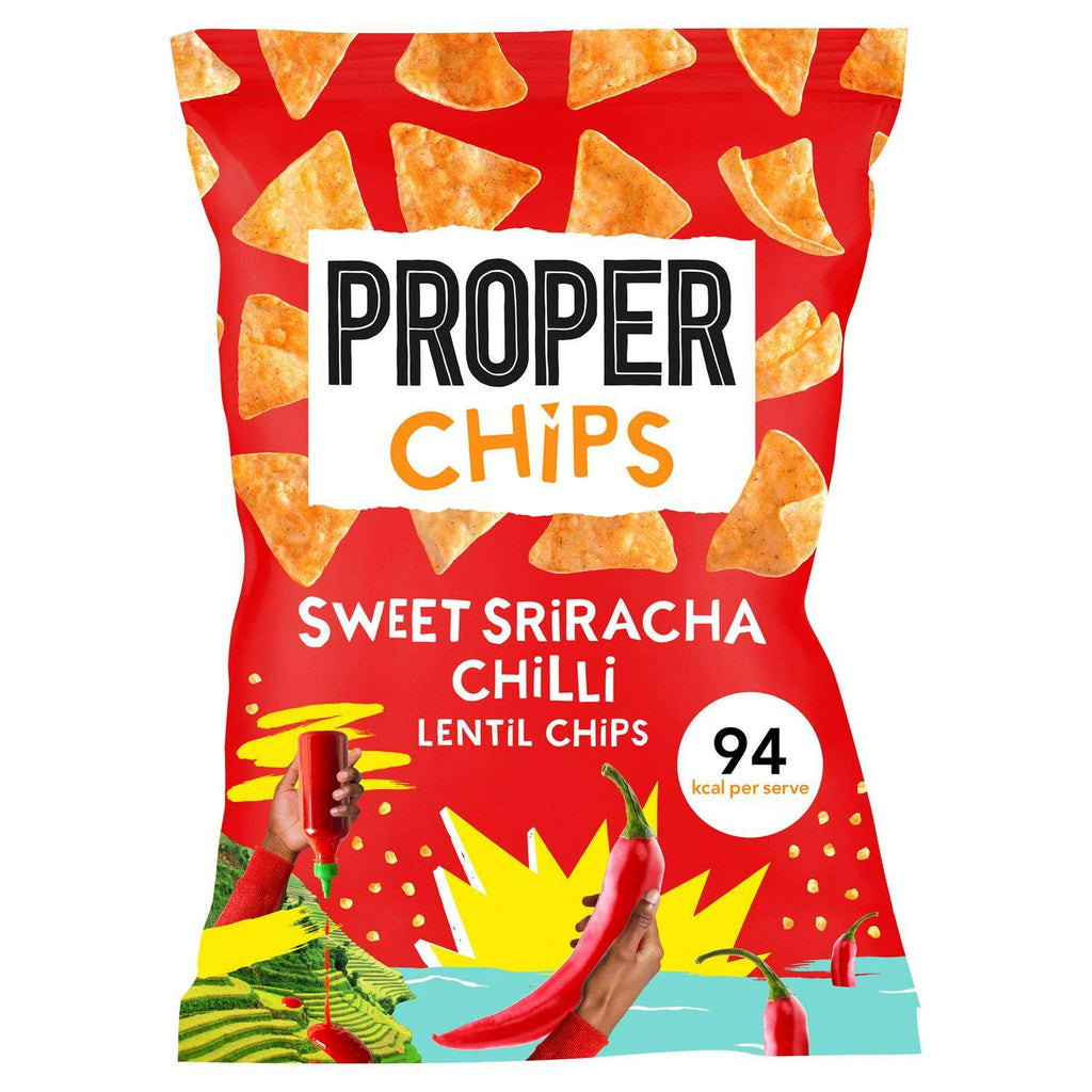 Properchips Sweet Sriracha Chilli Lentil Chips 85g x 8