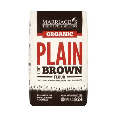 Marriages - Organic Light Brown Plain Flour 1kg x 6