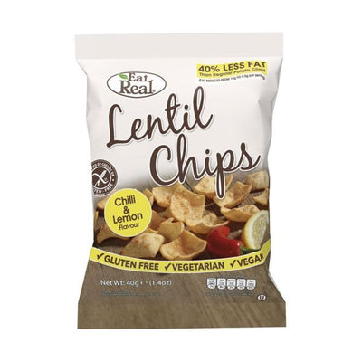 Eat Real - Lentil Chilli & Lemon Chips 40g x 12