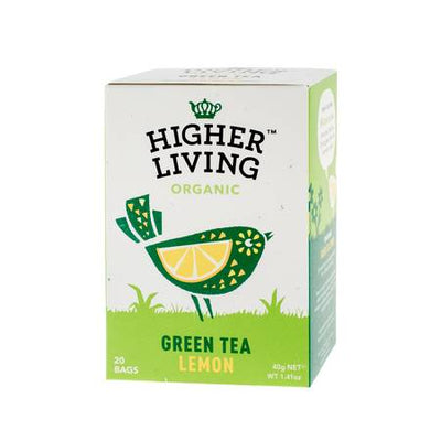 Higher Living Organic Green Tea With Lemon 20 Bags x 4