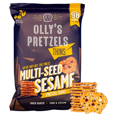 Ollys Pretzels Pretzel Thins - Multiseed Sesame 140g x 7