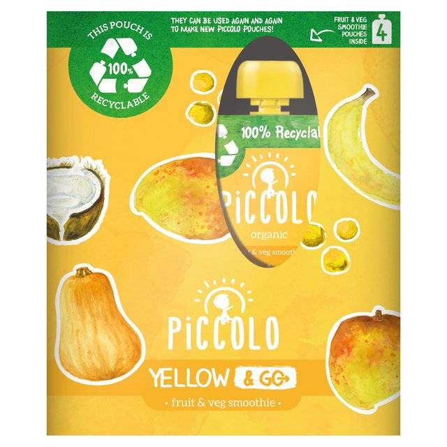 Piccolo Organic Yellow & Go - Fully Recyclable (90gx4) x 6