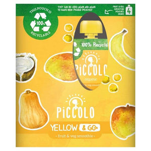 Piccolo Organic Yellow & Go - Fully Recyclable (90gx4) x 6