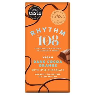 Rhythm 108 Orange Cacao Swiss Chocolate Tablet 100g x 9