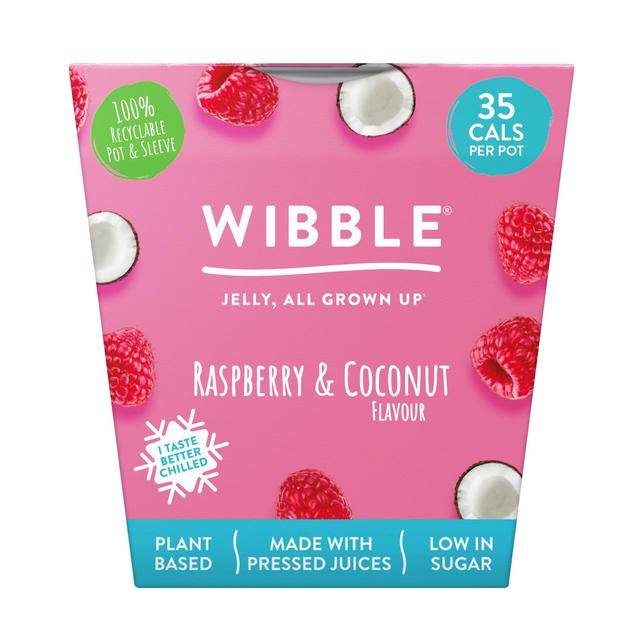 Wibble Raspberry & Coconut Jelly Made From Pressed Juices 150g x 6