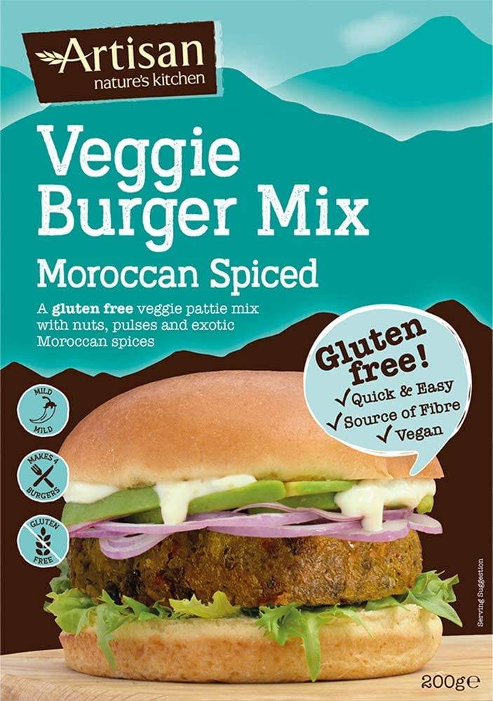 Artisan Grains Moroccan Spiced Veggie Gf Burger Mix 200g x 6