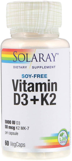 Solaray Vitamin D-3 & K-2 Vegecaps 60s