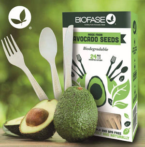 Biofase Avocado Seed Cutlery Set 8 Knives Forks & Spoons Single