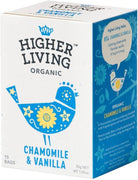 Higher Living Organic Chamomile & Vanilla 15 Bags x 4