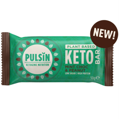Pulsin Choc Mint & Peanut Keto Bar 50g x 18