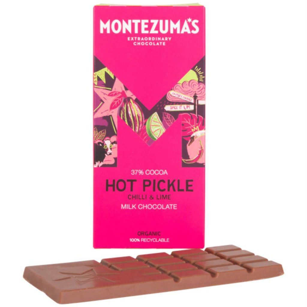 Montezuma's Montezumas Hot Pickle Chilli & Lime Bar 90g x 12