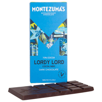 Montezuma's Montezumas Lordy Lord Dark Chocolate & Cocoa Nib Bar 90g x 12