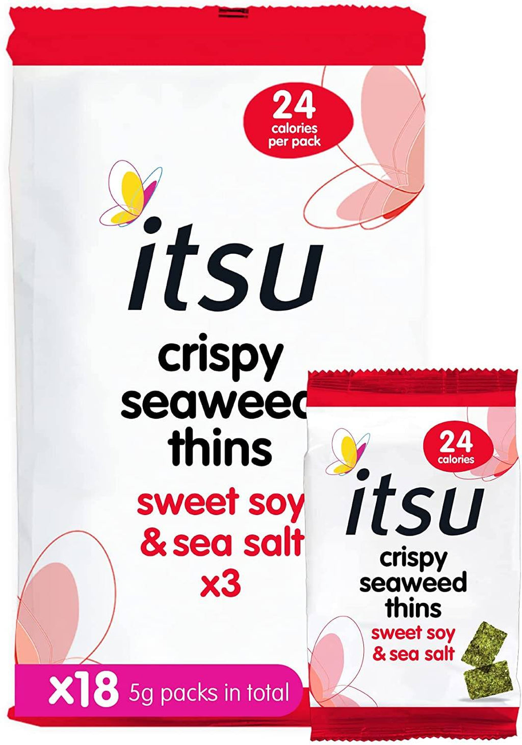 Itsu Sriracha Crispy Seaweed Thins Multipack (5gx3) x 6