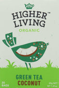 Higher Living Organic Green Tea Coconut 20 Bags x 4