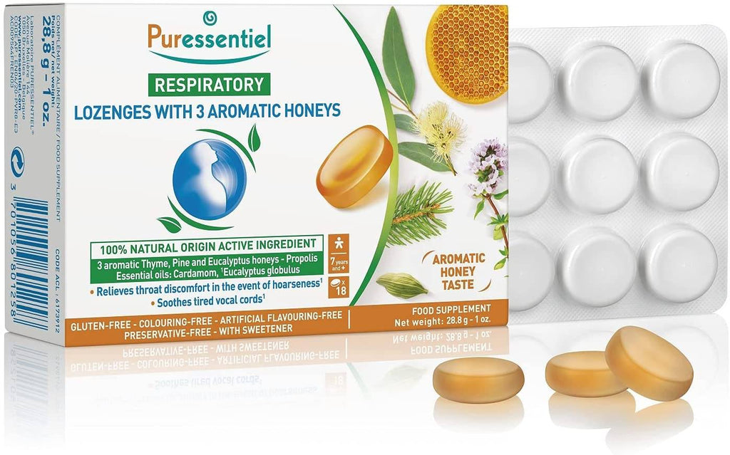 Puressentiel Respiratory Lozenges With 3 Honeys 18s