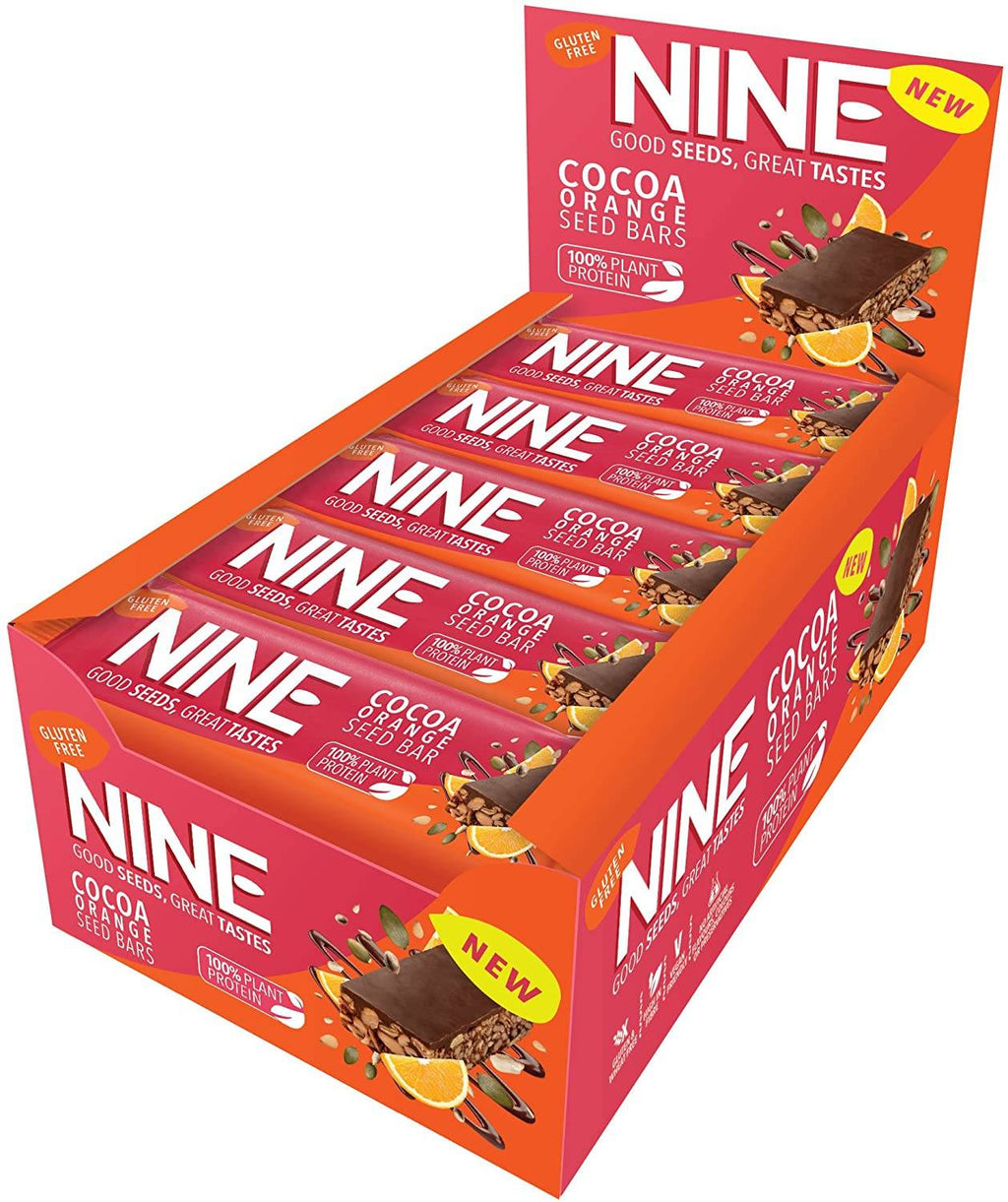 NINE Dark Choc & Orange Seed Bar 40g x 20
