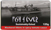 Fish 4 Ever Mackerel Fillets in Spiced Tomato Sauce 125g