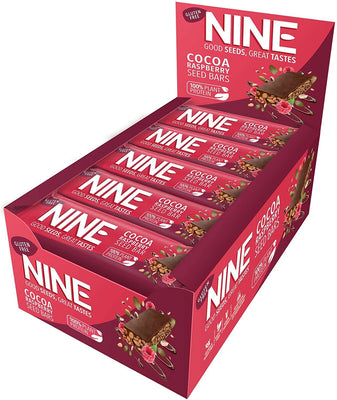 NINE White Choc & Raspberry Seed Bar 40g x 20