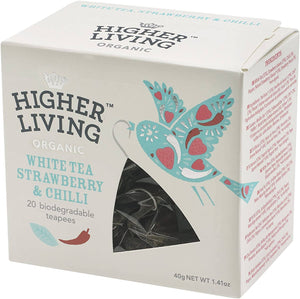 Higher Living Organic White Tea Strawberry Chilli 20 Bags x 4