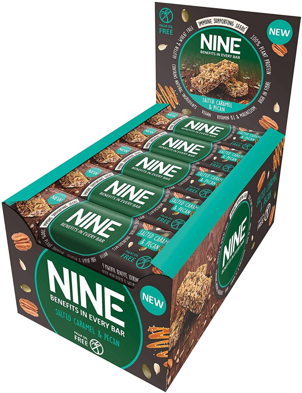 NINE Salted Caramel & Pecan Seed Bar 40g x 20