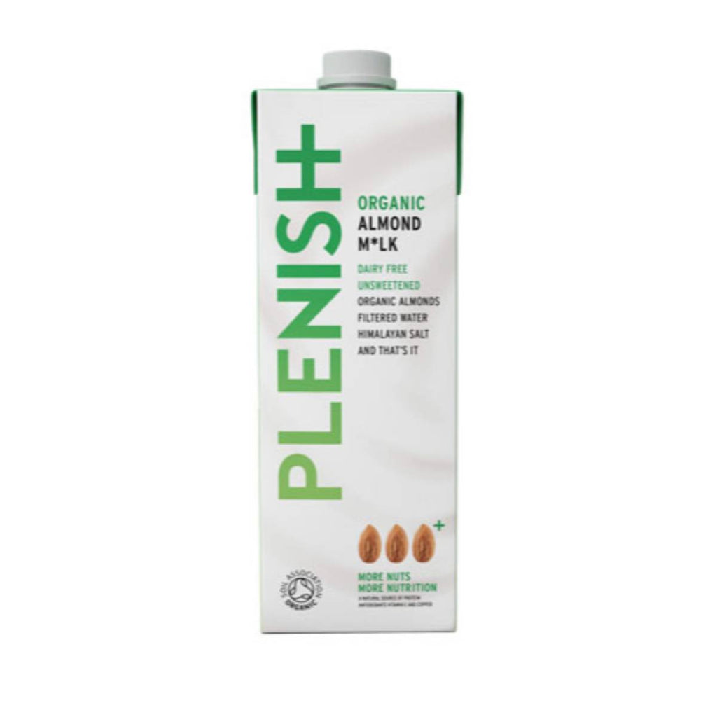 Plenish Organic Unsweetened 7% Almond M*lk 1Ltr x 8