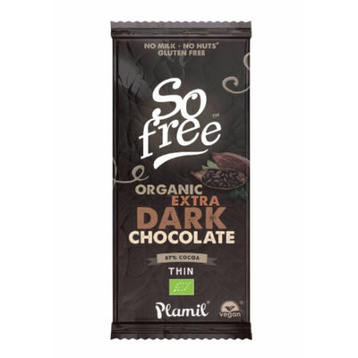 Plamil - So Free Organic Extra Dark 87% Cocoa Thin 80g x 12
