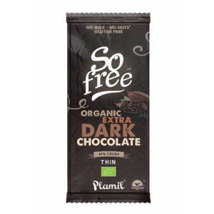 Plamil - So Free Organic Extra Dark 87% Cocoa Thin 80g x 12