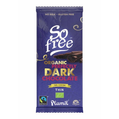 Plamil - So Free Organic FT Perfectly Dark 72% Cocoa Thin 80g x 12