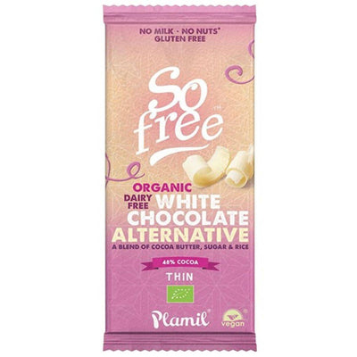 Plamil - So Free Organic White Chocolate Alt Thin 70g x 12