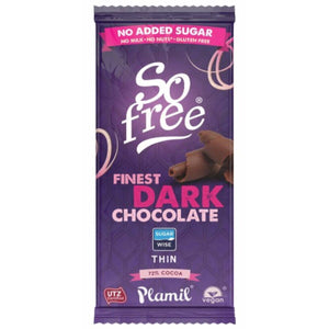 Plamil - So Free NAS Finest Dark Chocolate Thin 80g x 12