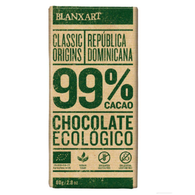 Blanxart Organic Dominica Dark 99% Chocolate 80g x 12
