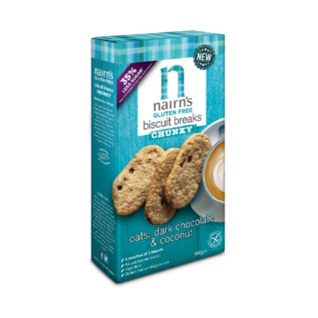 Nairns Chunky Biscuit Breaks - Dark Choc & Coconut 160g x 6