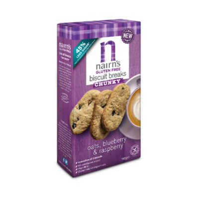 Nairns Chunky Biscuit Breaks - Raspberry & Blueberry 160g x 6