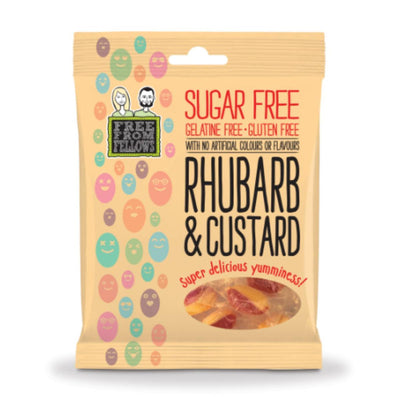 Free From Fellow Fellows Rhubarb & Custard Hard Boiled Sweets 70g