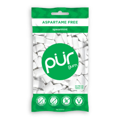 Pur Spearmint Gum - Bag 55 Piece x 12