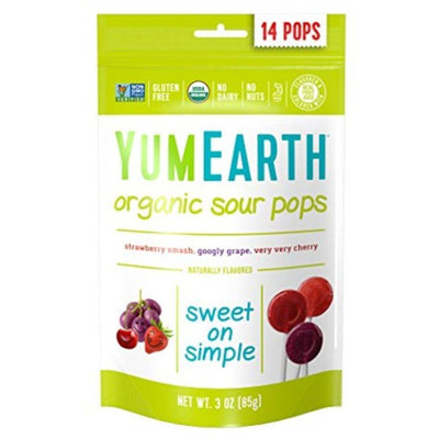 YumEarth Organic Sour Pops - 14 Pack 85g x 6