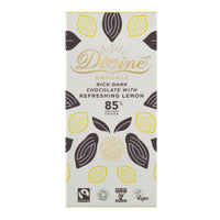 Divine Organic 85% Dark Chocolate - Lemon 80g x 10