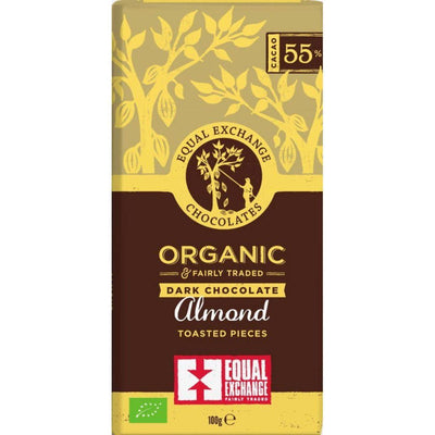 Equal Exchange 55% Dark Chocolate - Almond 100g x 12