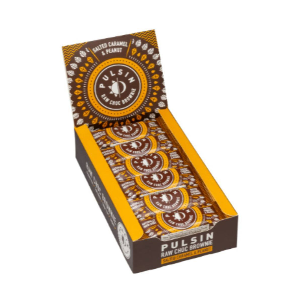 Pulsin Salted Caramel & Peanut Raw Choc Brownie 35g x 18