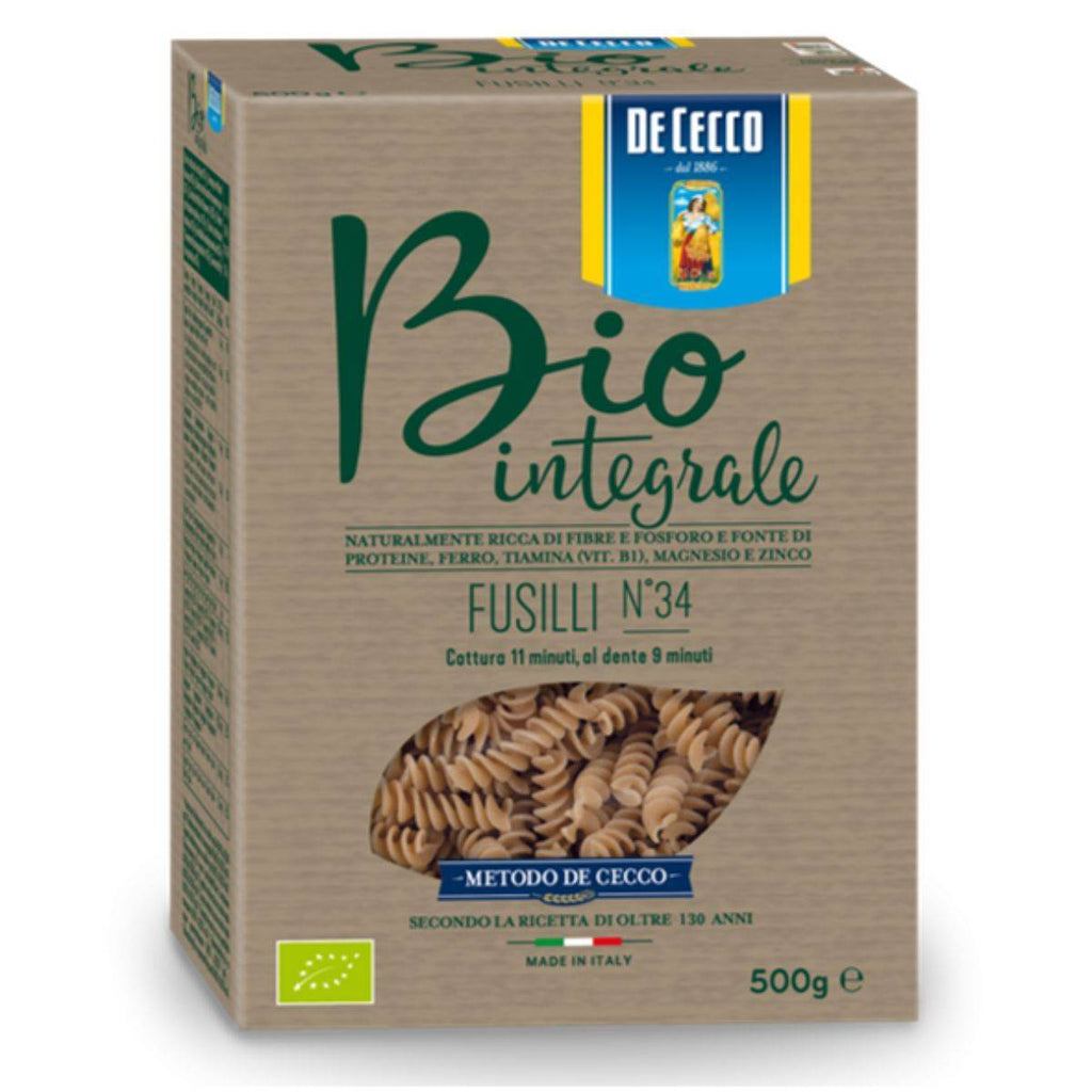 DeCecco Organic Wholewheat Fusilli 500g