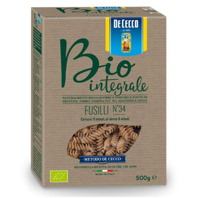 DeCecco Organic Wholewheat Fusilli 500g
