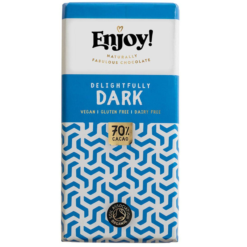 Enjoy Raw Choc Dark 70% Chocolate Bar 70g x 12