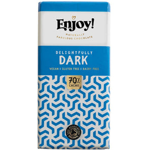 Enjoy Raw Choc Dark 70% Chocolate Bar 70g x 12