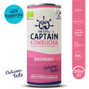 Captain Kombucha Raspberry Naturally Fermented Drink 250ml x 12