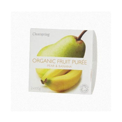 Clearspring  Pear & Banana Fruit Puree - Clearspring  Pear & Banana Fruit Puree 100g x 2