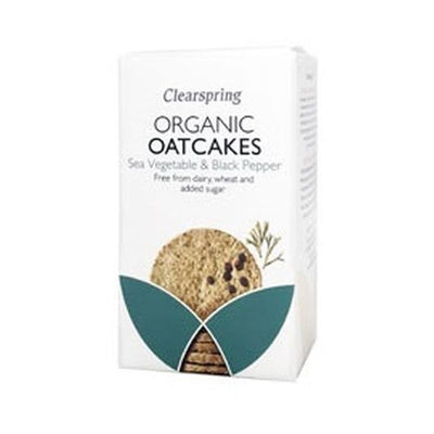 Clearspring  Sea Vegetable & Black Pepper Oatcakes - Organic - Clearspring  Sea Vegetable & Black Pepper Oatcakes - Organic 200g