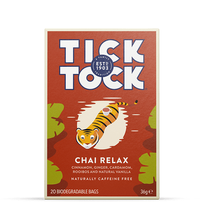 6 x Tick Tock Wellbeing Chai Relax 20 Bags