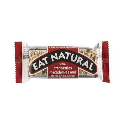 Eat Natural - Dark Chocolate Coated Cranberry Macadamia Bar 45g x 12