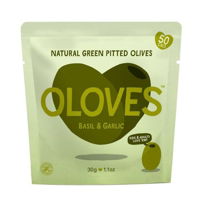Oloves - Pitted Basil & Garlic Green Olives 30g x 10
