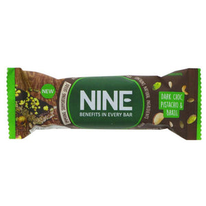 NINE Dark Choc Pistachio & Brazil bar 40g x 20